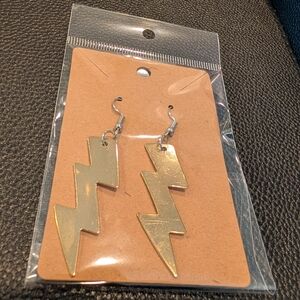 LeSpoon Gold Lightning Bolt Earrings